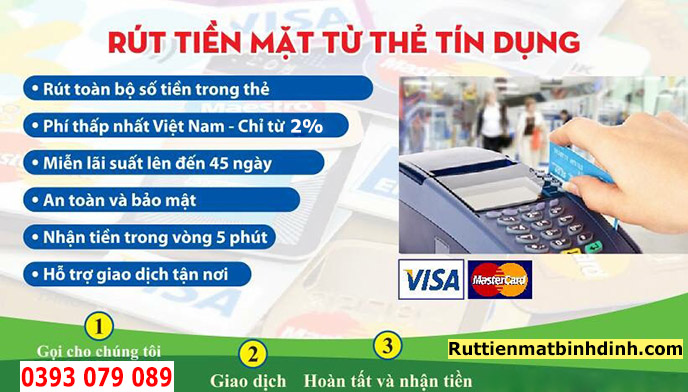 rút tiền mặt từ thẻ tín dụng tại Bình Định