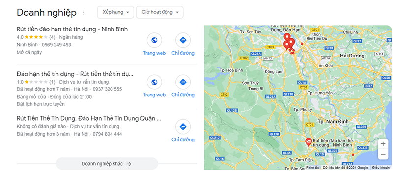 Dịch vụ đáo hạn thẻ tín dụng gần đây